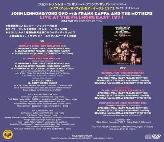 JOHN LENNON with FRANK ZAPPA AND THE MOTHERS / LIVE AT THE FILLMORE EAST 1971 (1CD+1DVD)