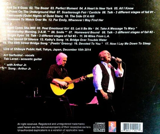 ART GARFUNKEL / his voice truly came back Live in Tokyo 2014 First Night (2CDR)
