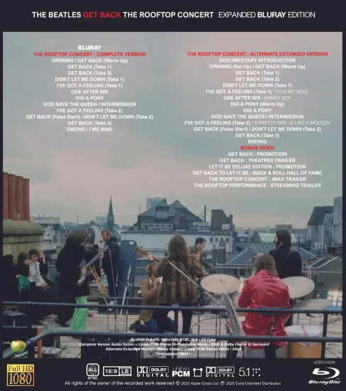 THE BEATLES / GET BACK : THE ROOFTOP CONCERT (1BDR)