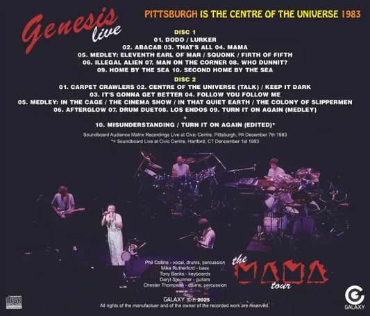 GENESIS / PITTSBURGH IS THE CENTRE OF THE UNIVERSE  : MAMA TOUR 1983 (2CDR)