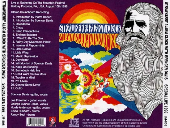STRAWBERRY ALARM CLOCK WITH SPENCER DAVIS / SPECIAL LIVE 1996 STEREO SOUNDBOARD (1CDR)
