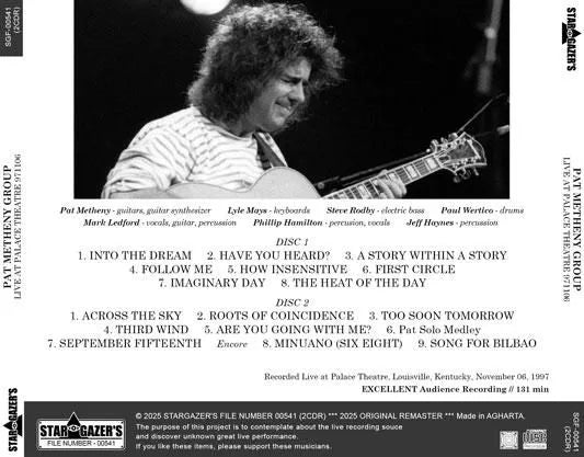 PAT METHENY GROUP / LIVE AT PALACE THEATRE 971106 (2CDR)