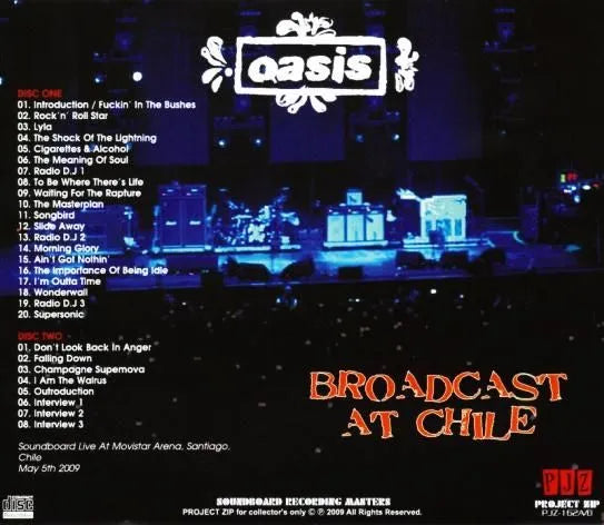 OASIS - BROADCAST AT CHILE SOUNDBOARD (2CDR)