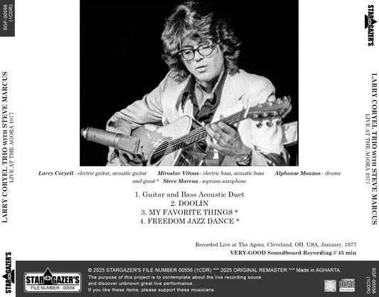 LARRY CORYEL TRIO WITH STEVE MARCUS / LIVE AT THE AGORA 1977 (1CDR)