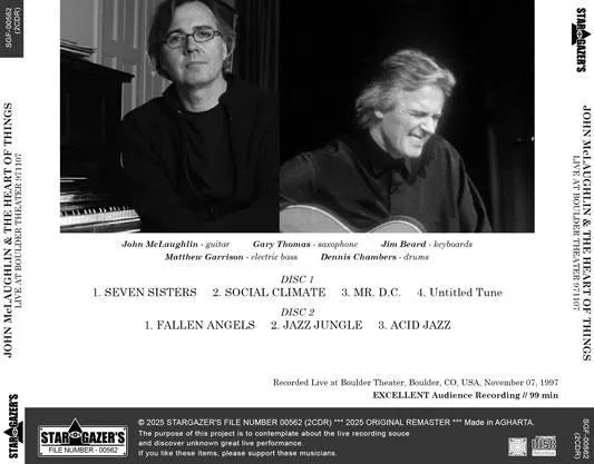 JOHN McLAUGHLIN & THE HEART OF THINGS / LIVE AT BOULDER THEATER 971107 (2CDR)
