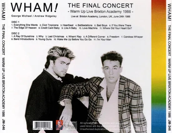 Wham! / The Final Concert Warm Up Live Brixton Academy 1986 (2CDR)