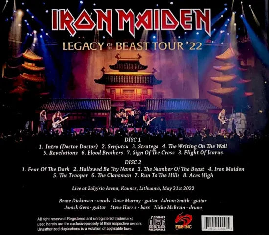 IRON MAIDEN / LEGACY OF THE BEAST WORLD TOUR '22 LITHUANIA (2CDR)