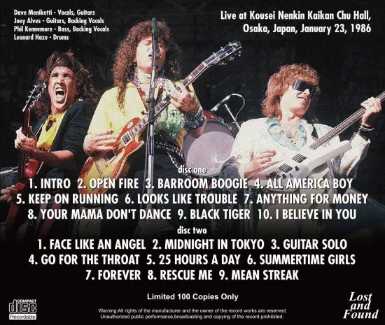 Y&T / ONE NIGHT IN OSAKA 1986 (2CDR)