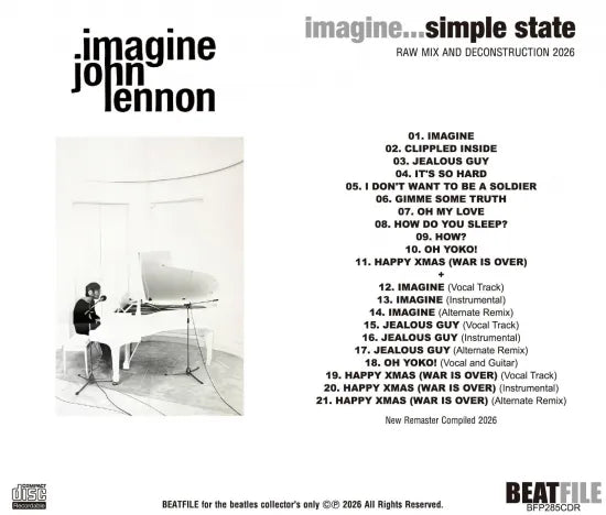 JOHN LENNON / IMAGINE...SIMPLE STATE RAW MIX AND DECONSTRUCTION 2026 (1CDR)