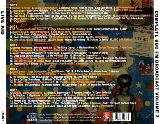 V.A. / LIVE AID COMPLETE BBC FM BROADCAST VOLUME 2 STEREO SOUNDBOARD (5CDR)
