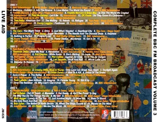 V.A. / LIVE AID COMPLETE BBC FM BROADCAST VOLUME 3 STEREO SOUNDBOARD (5CDR)