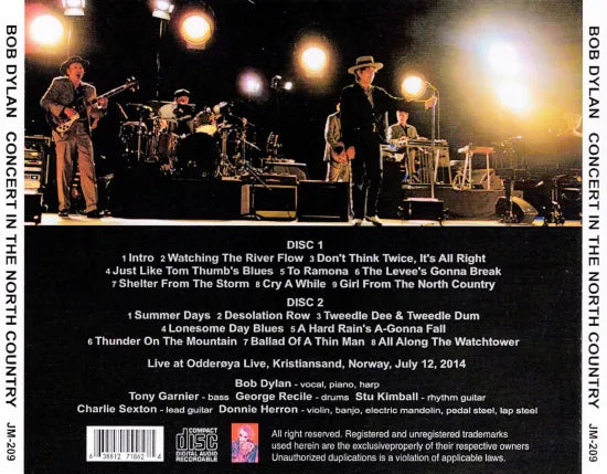 BOB DYLAN / CONCERT IN THE NORTH COUNTRY (2CDR)