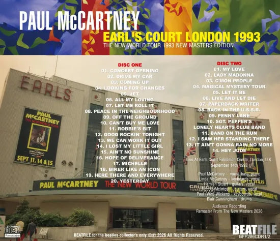 PAUL McCARTNEY / EARL'S COURT LONDON 1993 (2CDR)