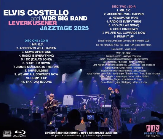 ELVIS COSTELLO and WDR BIG BAND / LEVERKUSENER JAZZTAGE 2025 (1CDR+1BDR)