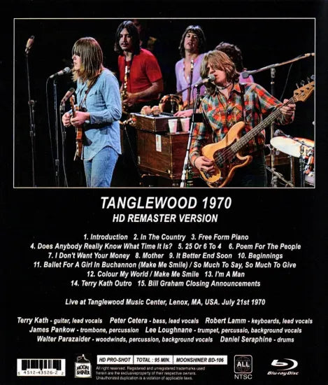 CHICAGO / TANGLEWOOD 1970 HD REMASTER VERSION HD PRO-SHOT (1BDR)