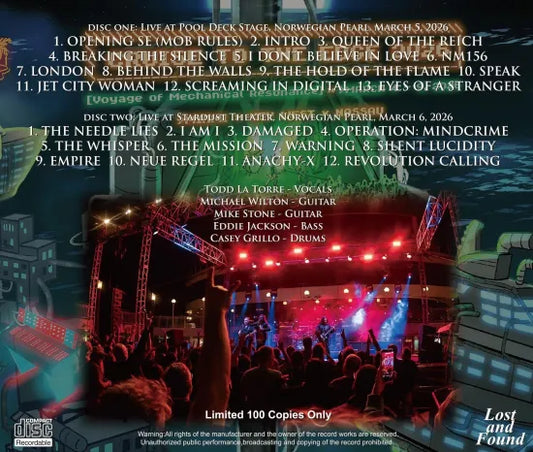 QUEENSRYCHE / CRUISE TO THE EDGE 2026 (2CDR)