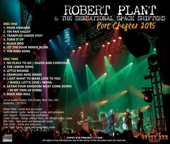 ROBERT PLANT & THE SENSATIONAL SPACE SHIFTERS / PORT CHESTER 2015 STEREO SOUNDBOARD (2CDR)
