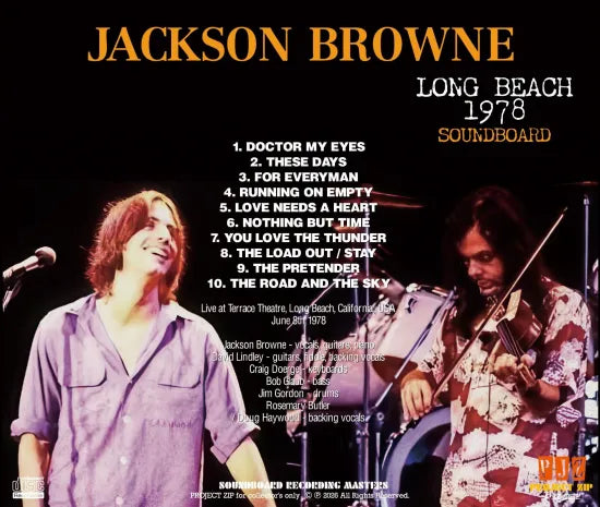 JACKSON BROWNE / LONG BEACH 1878 SOUNDBOARD (1CDR)