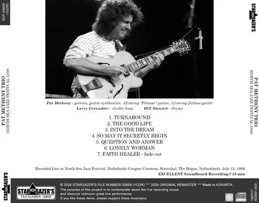 PAT METHENY TRIO / NORTH SEA JAZZ FESTIVAL 1999 (1CDR)