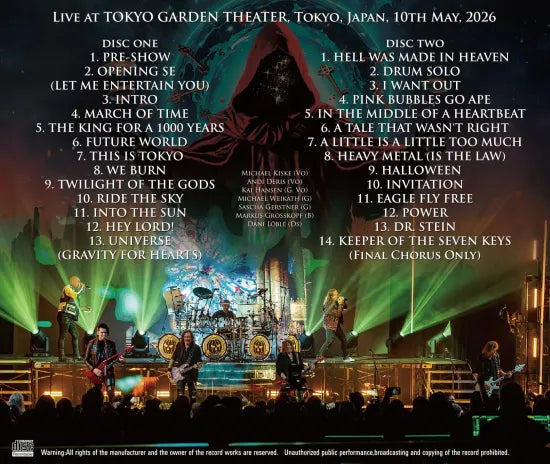 HELLOWEEN / THIS IS TOKYO 2ND DAY 2026 STEREO SOUNDBOARD (2CDR)