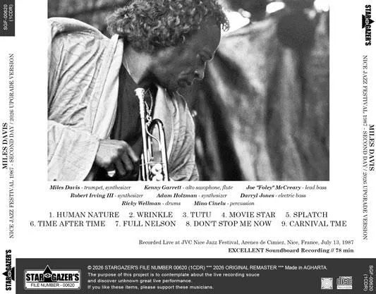 MILES DAVIS / NICE JAZZ FESTIVAL 1987 SECOND DAY 2026 UPGRADE VERSION (1CDR)