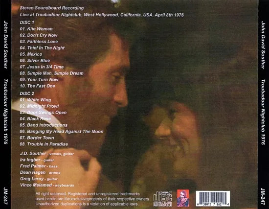 J.D. Souther / The Bottom Line 1979 STEREO SOUNDBOARD (1CDR)