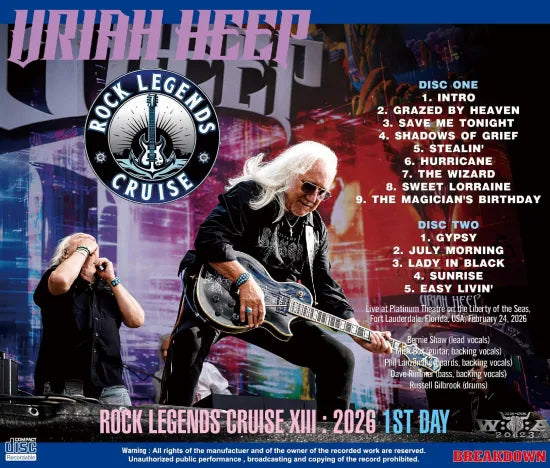 URIAH HEEP / ROCK LEGENDS CRUISE XIII 2026 1ST DAY (2CDR)