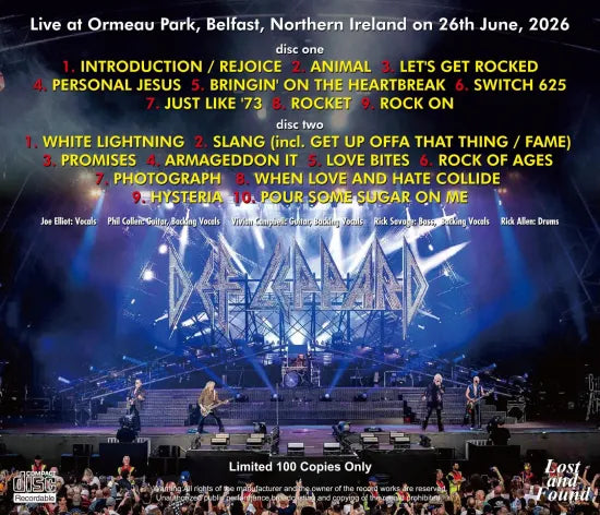 DEF LEPPARD / BELSONIC 2026 (2CDR)