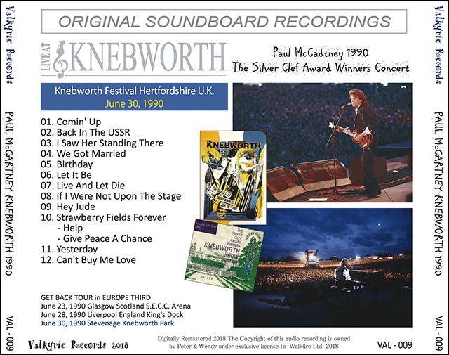 PAUL McCARTNEY / KNEBWORTH 1990 【1CD】