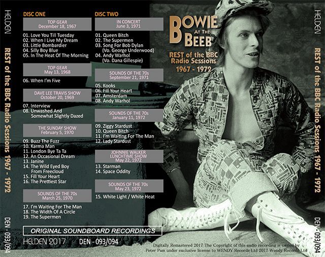 DAVID BOWIE / REST OF THE BBC RADIO SESSIONS 1967 - 1972 【2CD】