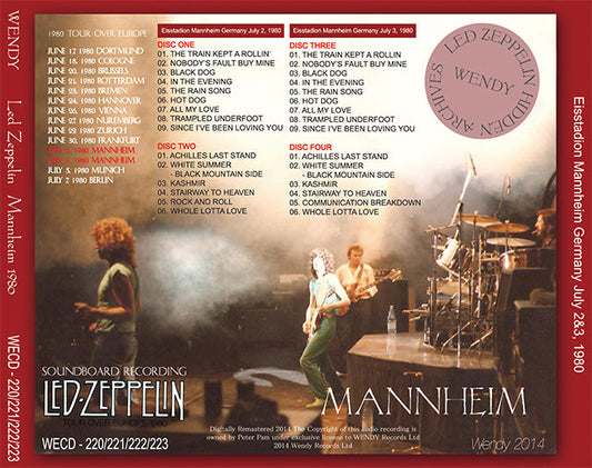 LED ZEPPELIN / MANNHEIM TWO DAYS 【4CD】