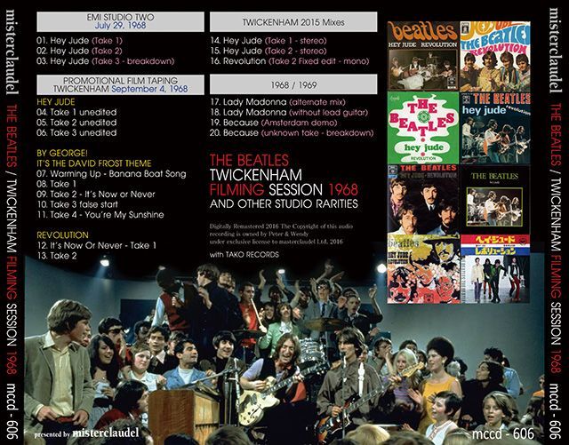 THE BEATLES / TWICHENHAM FILMING SESSION 1968 【1CD】