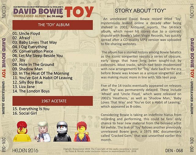 DAVID BOWIE / TOY - Unreleased Album - 【1CD】