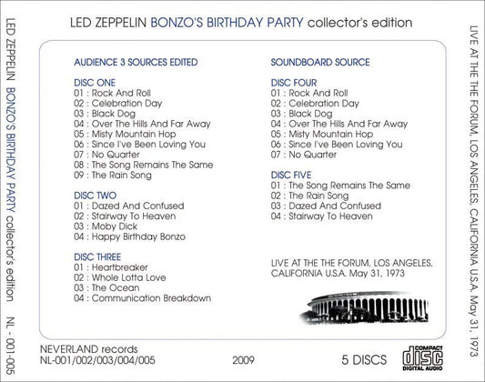 LED ZEPPELIN / BONZO'S BIRTHDAY PARTY collector's edition 【5CD】