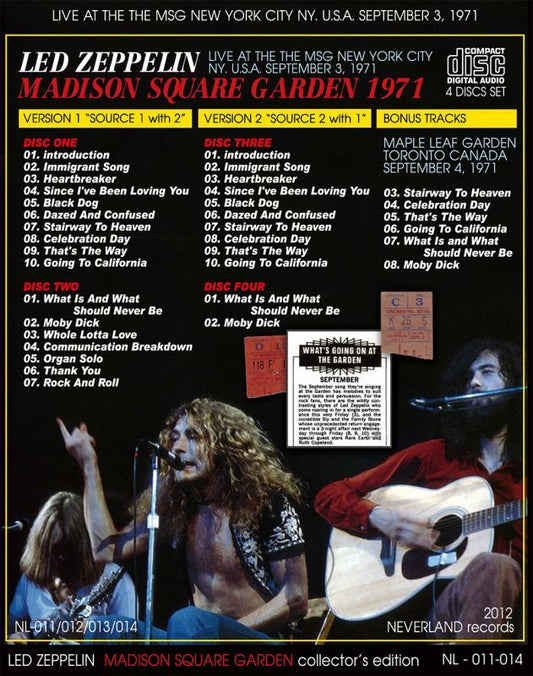 LED ZEPPELIN / MADISON SQUARE GARDEN 1971 collector's edition 【4CD】