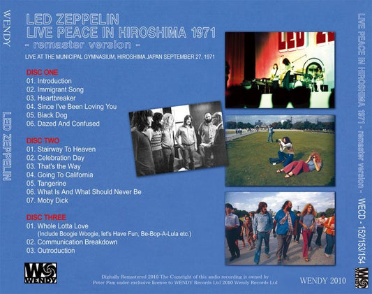 LED ZEPPELIN / LIVE PEACE IN HIROSHIMA - remaster - 【3CD】