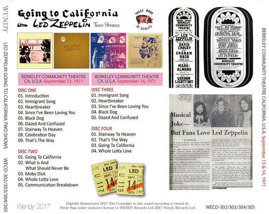 LED ZEPPELIN / GOING TO CALIFORNIA 1971 TWO SHOWS 【4CD】