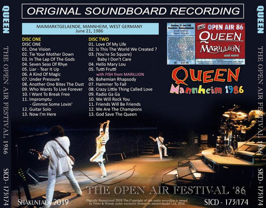 QUEEN / THE OPEN AIR FESTIVAL 1986 【2CD】