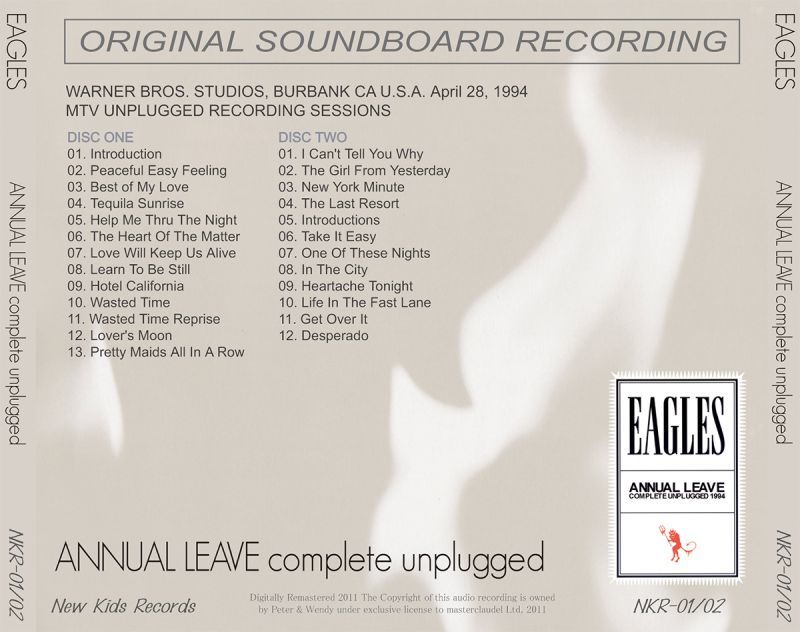 EAGLES / ANNUAL LEAVE complete unplugged 【2CD】