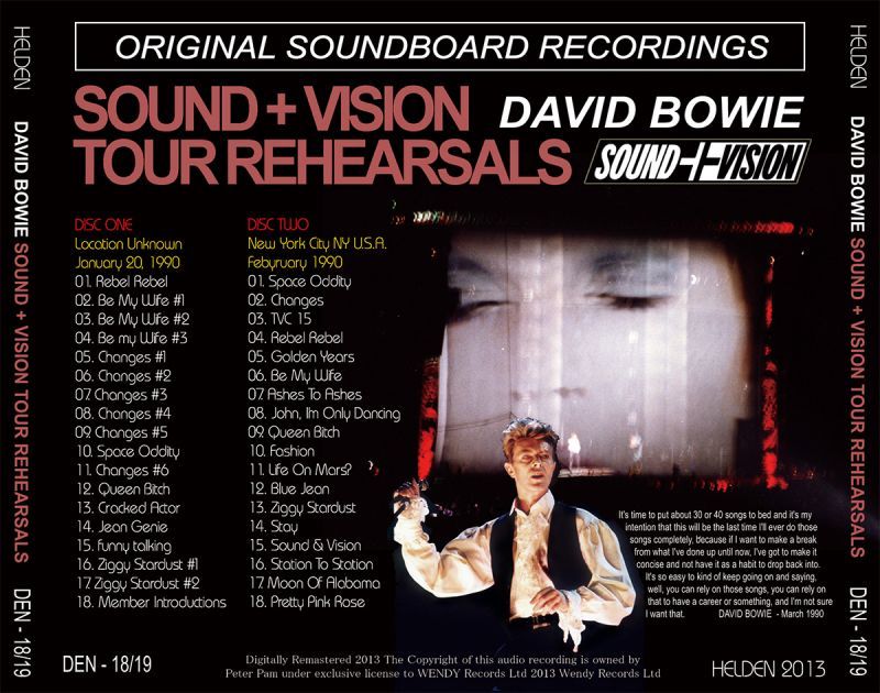 DAVID BOWIE / SOUND + VISION TOUR REHEARSALS 【2CD】