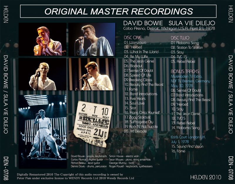 DAVID BOWIE / SULA VIE DILEJO 【2CD】