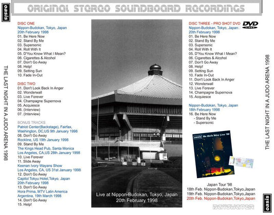 OASIS 1998 THE LAST NIGHTS IN A JUDO ARENA 2CD+DVD