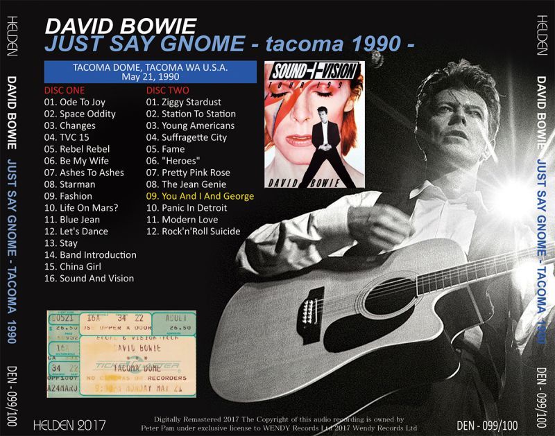 DAVID BOWIE / JUST SAY GNOME 【2CD】