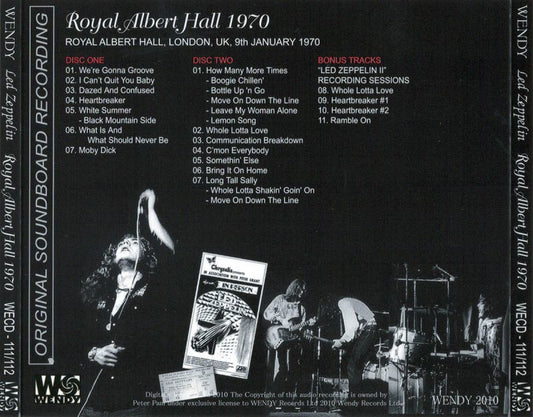 LED ZEPPELIN / ROYAL ALBERT HALL 1970 【2CD】