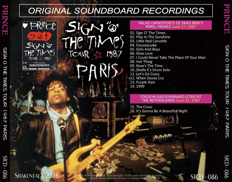 PRINCE / SIGN OF THE TIMES 1987 PARIS 【1CD】