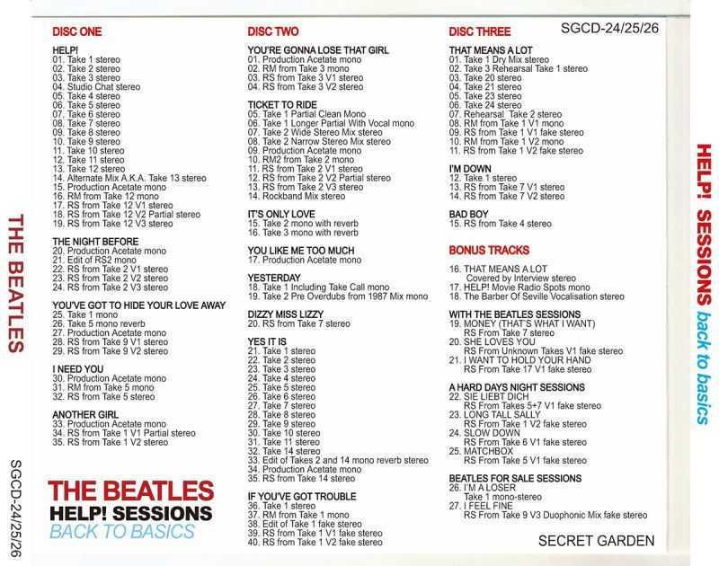 THE BEATLES / HELP! SESSIONS 【3CD】