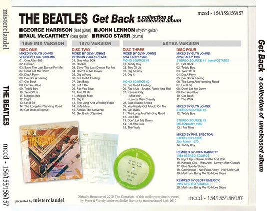 THE BEATLES / GET BACK a collection of unreleased album 【4CD+BOOKLET】