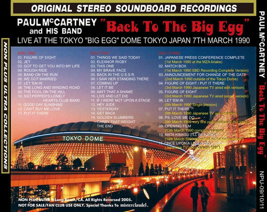 PAUL McCARTNEY / BACK TO THE BIG EGG 【3CD】