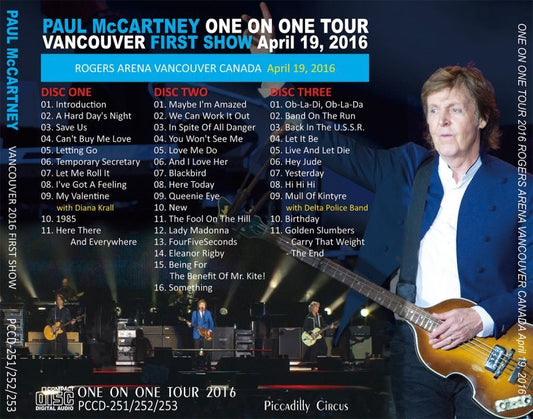 PAUL McCARTNEY / ONE ON ONE VANCOUVER 2016 FIRST SHOW 【3CD】