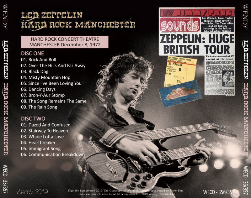 LED ZEPPELIN / HARD ROCK MANCHESTER 1972 【2CD】